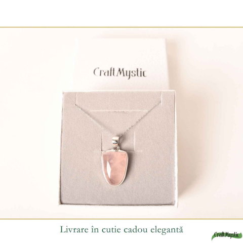 Colier Cuart Roz neregulat din Argint 925 – iubire de sine si echilibru emotional [5]