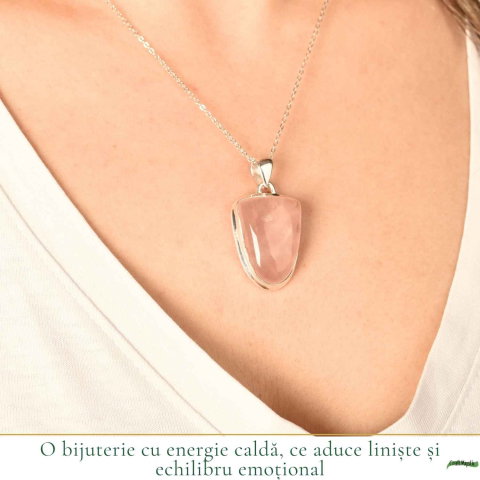 Colier Cuart Roz neregulat din Argint 925 – iubire de sine si echilibru emotional [1]