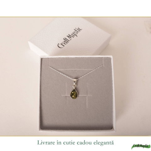 Colier argint 925 cu lacrima si chihlimbar verde – Energie solara si vitalitate [5]