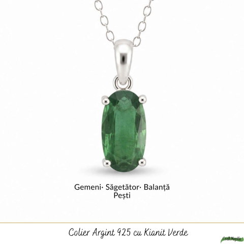 Colier Argint 925 cu Kianit Verde Fatetat – Echilibru si Claritate [4]