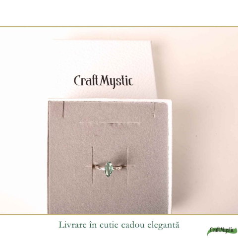 Inel Argint 925 cu Kianit Verde Fatetat – Echilibru si Eleganta Delicata [5]