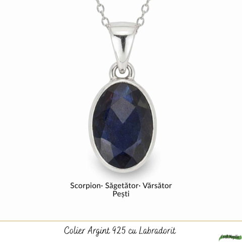 Colier Argint 925 cu Labradorit Fatetat Oval – Intuitie si Protectie [4]