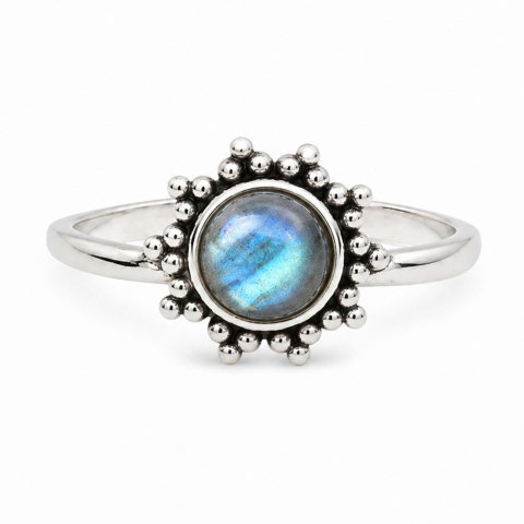 Cristale pe beneficii - Inel argint 925 cu Labradorit floare – protectie si energie misterioasa