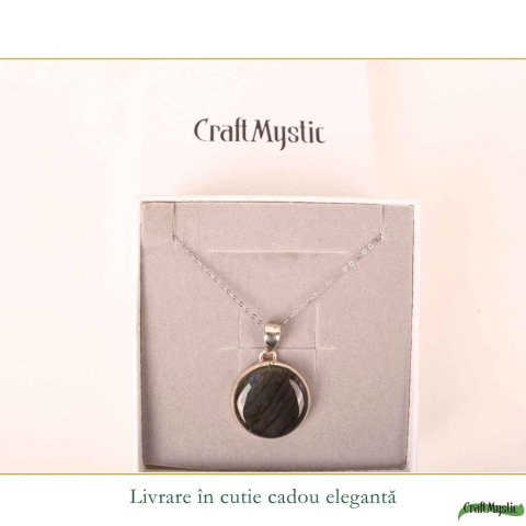 Colier Argint 925 cu Labradorit Violet Rotund – Protectie si Echilibru [5]