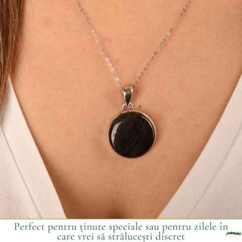 Colier Argint 925 cu Labradorit Violet Rotund – Protectie si Echilibru [1]