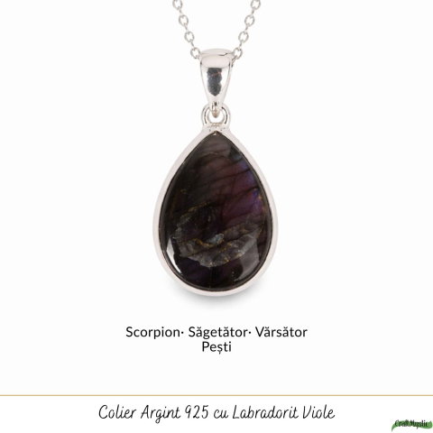 Colier Argint 925 cu Labradorit Violet Lacrima – Intuitie si Protectie [4]