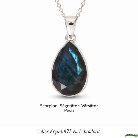 Colier Argint 925 cu Labradorit Fatetat Lacrima – Intuitie si Eleganta [4]