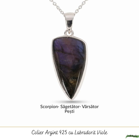 Colier Argint 925 cu Labradorit Violet Neuniform – Protectie si Intuitie [4]