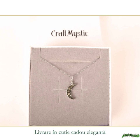 Colier argint 925 cu Pirita semiluna – Prosperitate si protectie energetica [5]