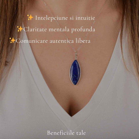 Colier argint 925 cu Lapis Lazuli delicat – Claritate mentala si echilibru interior [2]