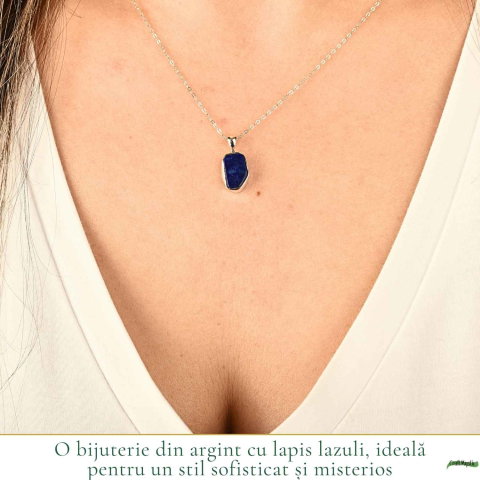 Colier argint 925 cu Lapis Lazuli neuniform – Claritate mentala si autenticitate [1]