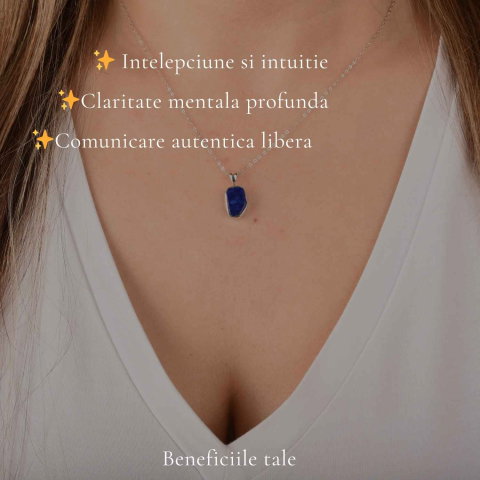 Colier argint 925 cu Lapis Lazuli neuniform – Claritate mentala si autenticitate [2]