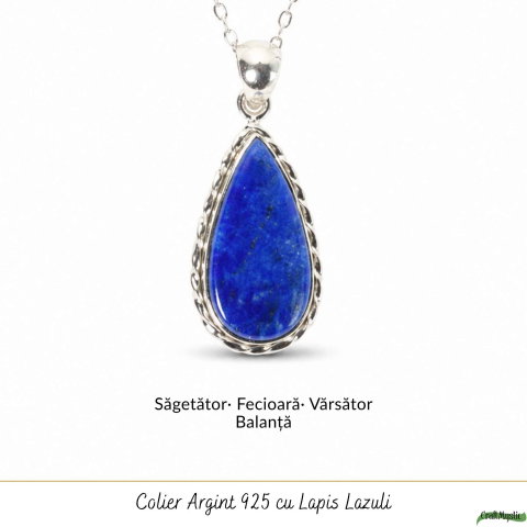 Colier argint 925 cu Lapis Lazuli forma de lacrima – Claritate mentala si echilibru interior [4]