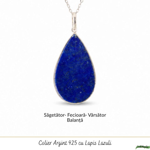 Colier argint 925 cu Lapis Lazuli lacrima – Claritate mentala si echilibru interior [4]