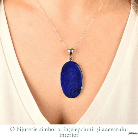 Colier argint 925 cu Lapis Lazuli forma ovala – Claritate mentala si echilibru interior [1]