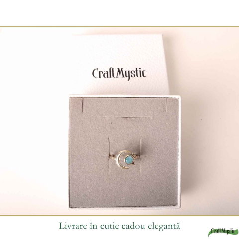 Inel Argint 925 cu Larimar Semiluna – Calm Interior si Eleganta Feminina [5]