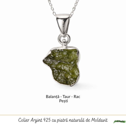 Colier argint 925 cu moldavit brut neregulat – energie si transformare autentica [4]