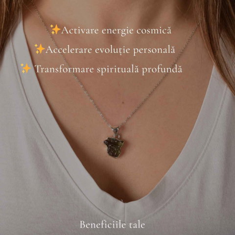 Colier argint 925 cu moldavit brut neregulat – energie si transformare autentica [2]