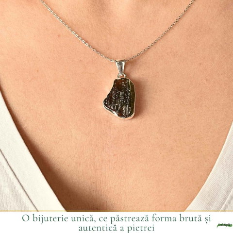 Colier argint 925 cu moldavit brut neregulat – transformare si claritate interioara [1]