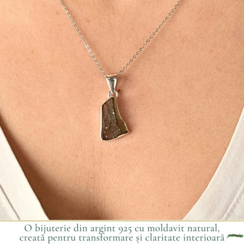 Colier argint 925 cu moldavit brut neregulat – transformare si energie autentica [1]