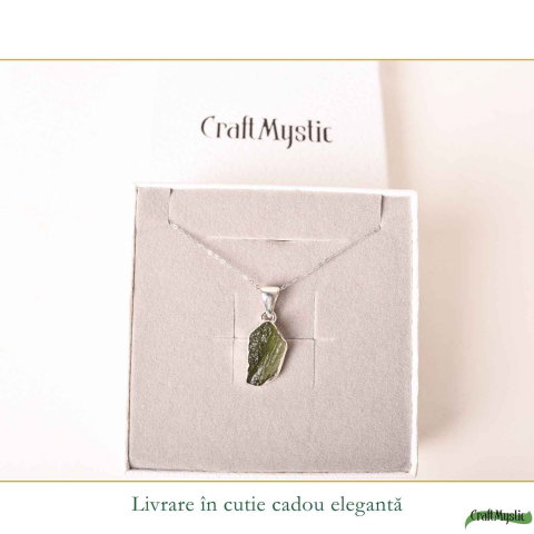 Colier argint 925 cu moldavit brut neuniform – claritate si transformare interioara [5]