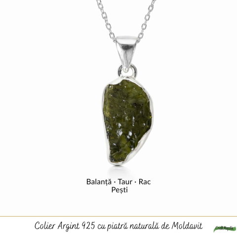 Colier Moldavit Brut Neuniform Argint 925 – Transformare si Claritate Interioara [4]