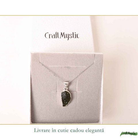 Colier Moldavit Brut Neuniform Argint 925 – Transformare si Claritate Interioara [5]