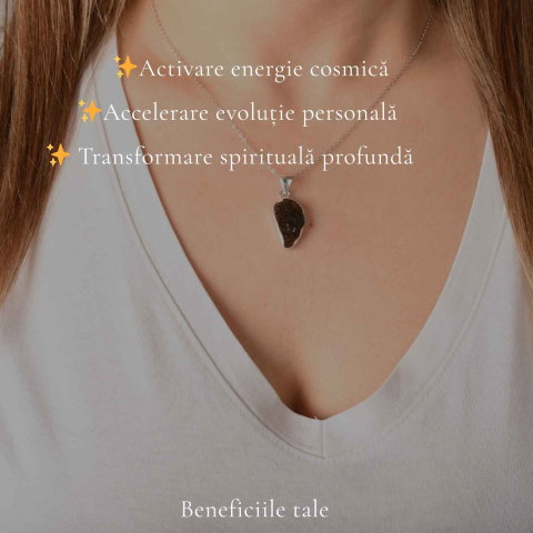 Colier Moldavit Brut Neuniform Argint 925 – Transformare si Claritate Interioara [2]