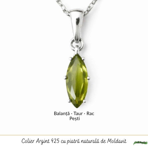 Colier Argint 925 cu Moldavit Fatetat Delica – Transformare si Claritate [4]