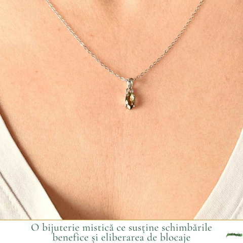 Colier Argint 925 cu Moldavit Fatetat Delica – Transformare si Claritate [1]