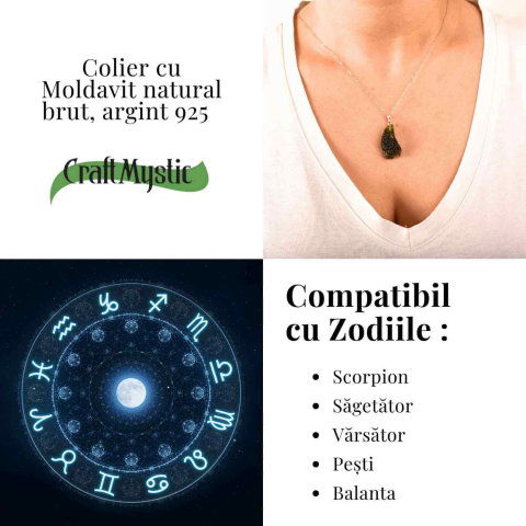 Colier Argint 925 cu Moldavit natural brut 3.8 g – prezenta, sens si spatiu pentru tine [5]