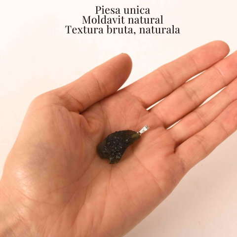 Colier Argint 925 cu Moldavit natural brut 3.8 g – prezenta, sens si spatiu pentru tine [3]