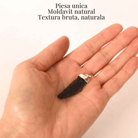 Colier Argint 925 cu Moldavit natural brut 3.8 g – laritate Interioara si Transformare Blanda [5]