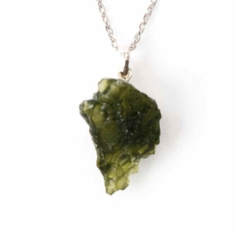 Colier Argint 925 cu Moldavit natural brut 2.7 g – laritate interioara pentru momente de transformare constienta [6]