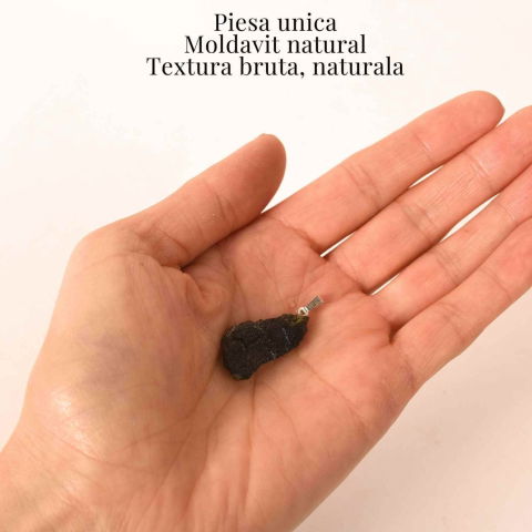 Colier Argint 925 cu Moldavit natural brut 2.7 g – un obiect cu sens pentru claritate si autoobservare [3]