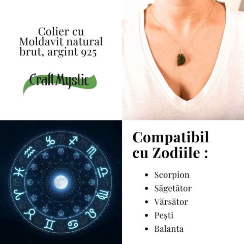 Colier Argint 925 cu Moldavit natural brut 2.9 g – o ancora simbolica pentru transformare blanda [5]