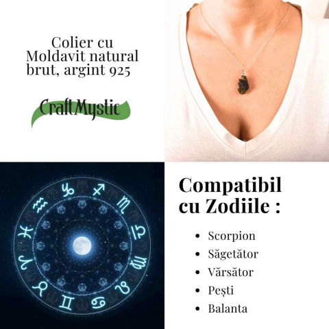 Colier Argint 925 cu Moldavit natural brut 3.0 g – sprijin discret pentru reflectie si calm [5]