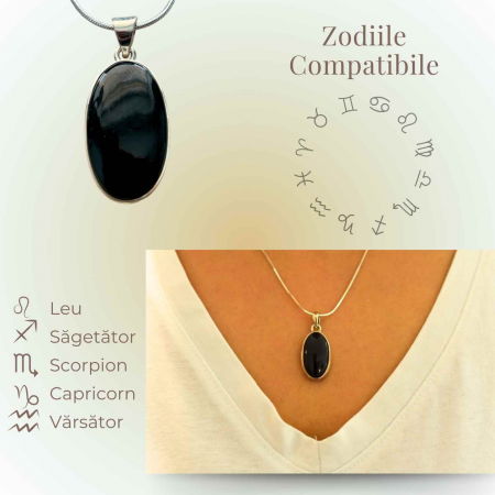 Colier argint 925 cu Onix NegruColier argint 925 cu Onix Negru - Protectie si Eleganta - Protecție și Eleganță [4]