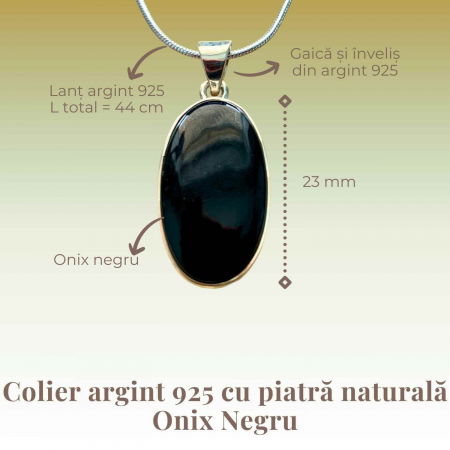 Colier argint 925 cu Onix NegruColier argint 925 cu Onix Negru - Protectie si Eleganta - Protecție și Eleganță [6]