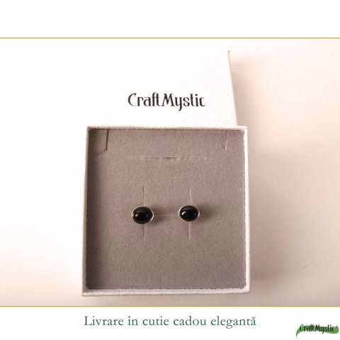 Cercei Argint 925 cu Onix Natural Oval – Eleganta si Protectie Feminina [5]
