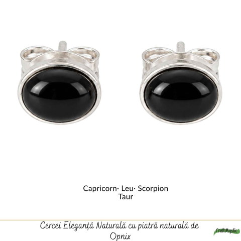 Cercei Argint 925 cu Onix Natural Oval – Eleganta si Protectie Feminina [4]