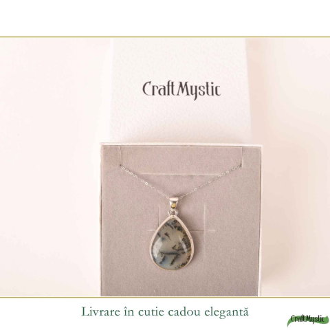 Colier Argint 925 cu Opal Dendritic – Echilibru si Claritate Interioara [5]