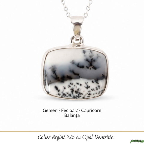 Colier Argint 925 cu Opal Dendritic Patrat – Claritate si Echilibru Interior [4]
