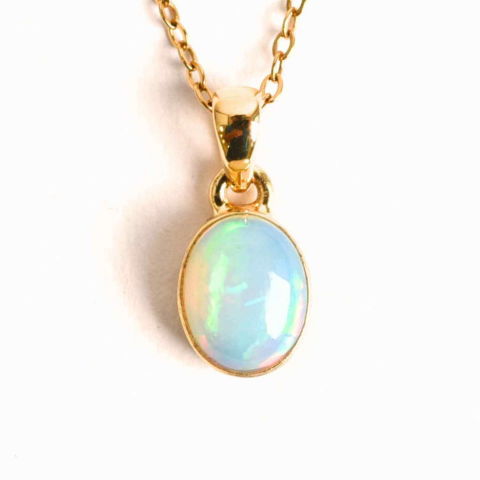 Balanta - Colier Argint 925 Aur 18K cu Opal Etiopian – Claritate si Intuitie