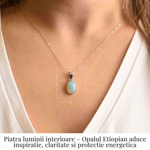 Colier argint 925 cu Opal Etiopian oval – Lumina care renaste din tine [1]