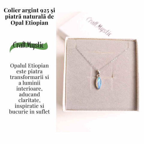 Colier argint 925 cu Opal Etiopian forma delica – Lumina sufletului in miscare [2]