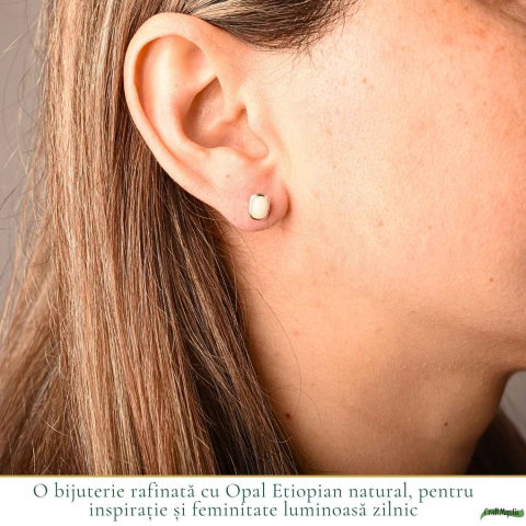 Cercei Argint 925 cu Opal Etiopian Natural – Eleganta si Energie Luminoasa [1]