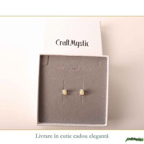 Cercei Argint 925 cu Opal Etiopian Natural – Eleganta si Energie Luminoasa [5]