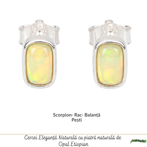 Cercei Argint 925 cu Opal Etiopian Natural – Eleganta si Energie Luminoasa [4]