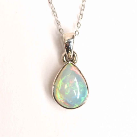 Balanta - Colier argint 925 cu Opal Etiopian lacrima – Lumina sufletului si renastere interioara